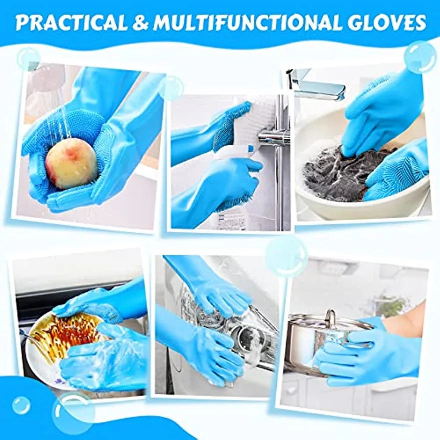 Pet Bathing Gloves: Silicone Scrubber & Hair Remover for Dogs, Cats