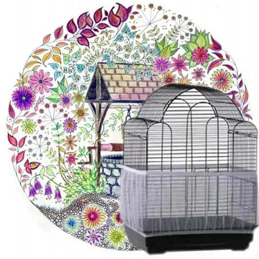 Nylon Mesh Bird Cage Seed Guard & Catcher - Easy Clean