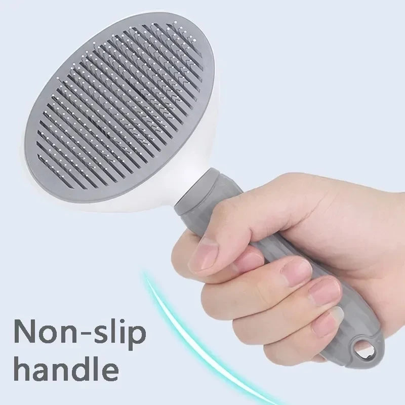Self-Cleaning Pet Grooming Brush for Dogs & Cats - Hair Remover