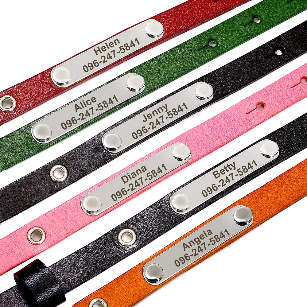 Personalized Leather Cat Collar - Engraved Name & Anti-Lost Canada
