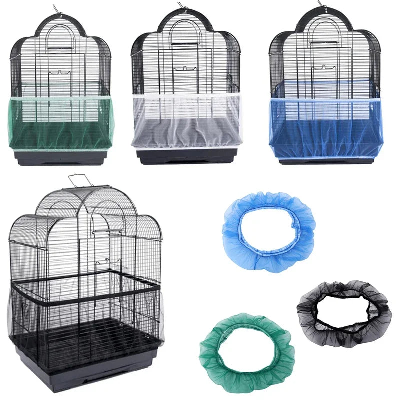 Nylon Mesh Bird Cage Seed Guard & Catcher - Easy Clean