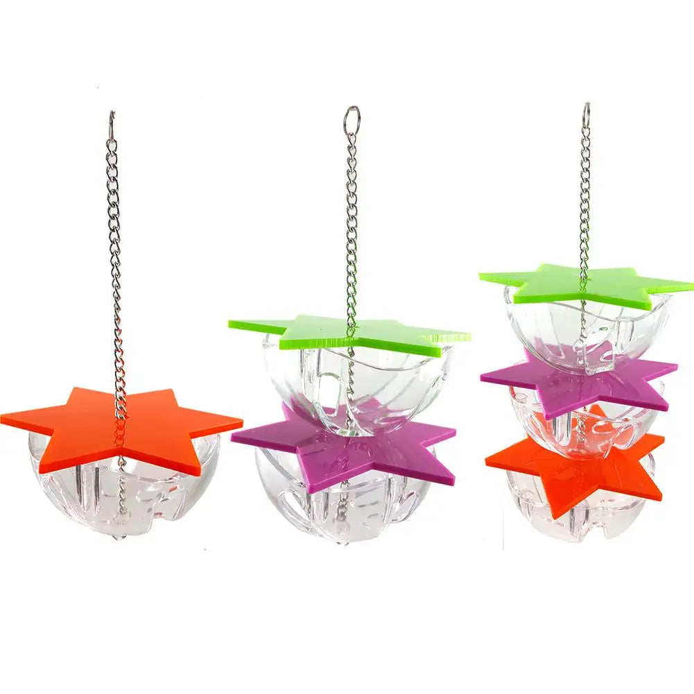 Bird Bite Toys Parrot Foraging Feeder | Acrylic Hanging Treat Toy
