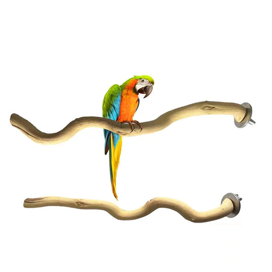Natural Wood Bird Perch & Chew Toy for Parrots & Small Pets