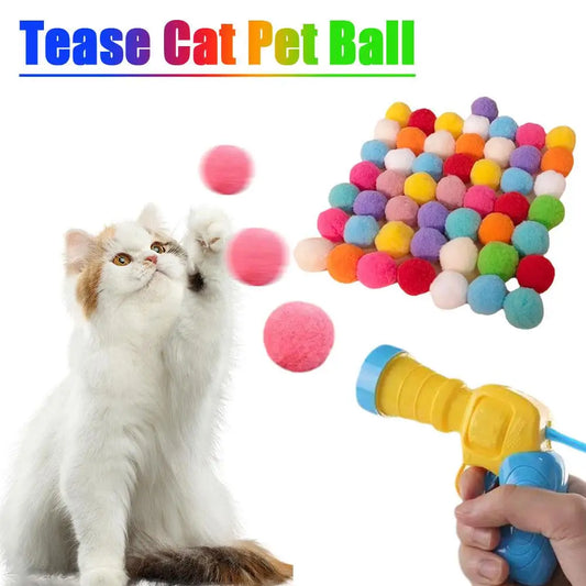 Silent Interactive Cat Toy Launcher & Plush Balls