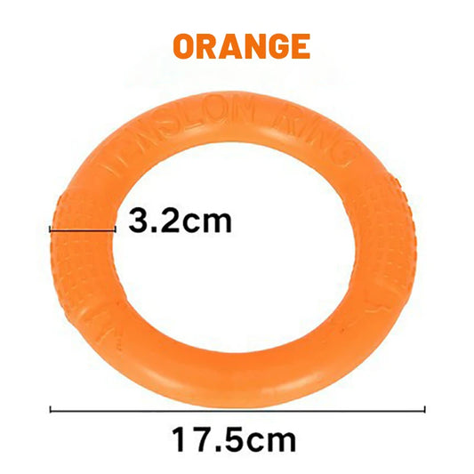 Orange EVA Dog Flying Disk & Training Ring Puller Toy