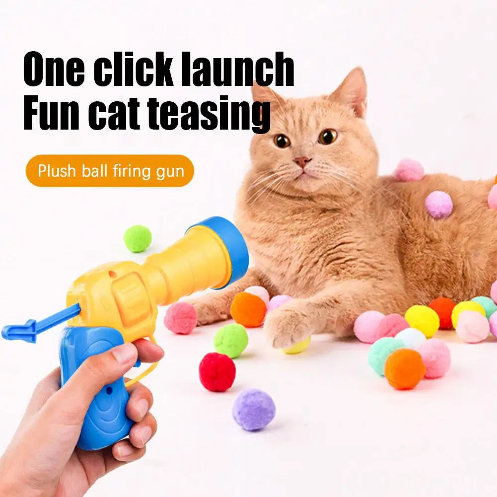 Silent Interactive Cat Toy Launcher & Plush Balls