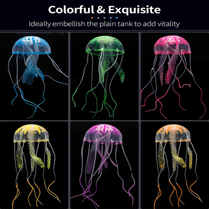 Luminous Artificial Jellyfish Aquarium Decor - Fish Tank Ornament
