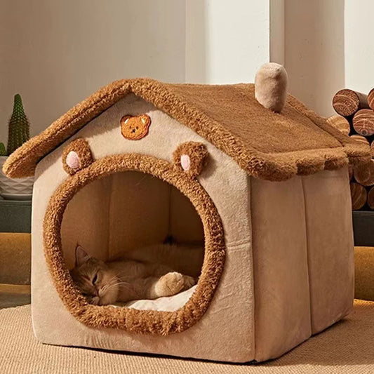 Cozy Four Season Pet Bed - Enclosed Teddy Bear Style (Canada)