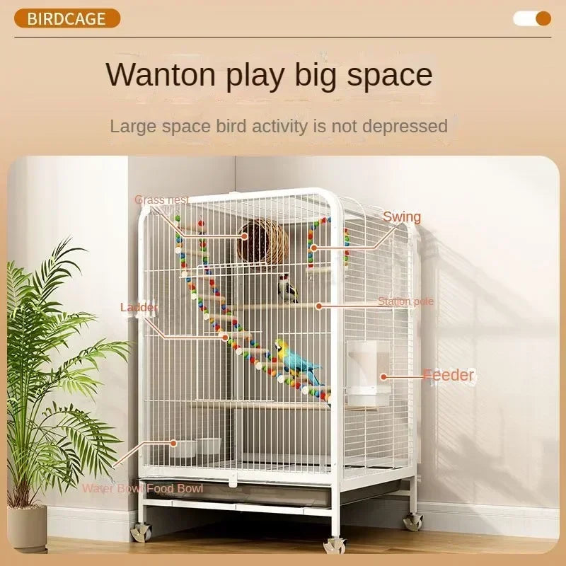 Luxury Large Bird Villa Cage for Breeding Parrots & Exotic Birds