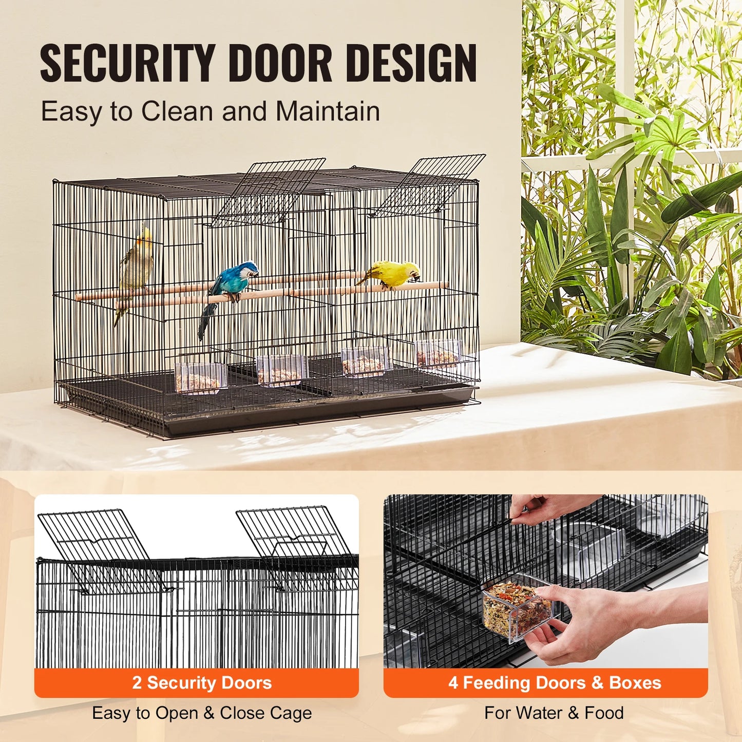 SucceBuy 30" Divided Stackable Bird Cage | Small Birds