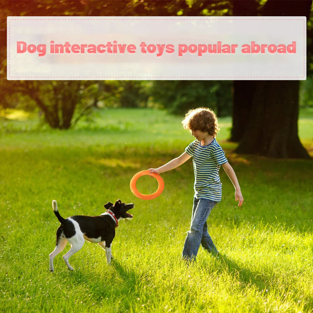 Orange EVA Dog Flying Disk & Training Ring Puller Toy