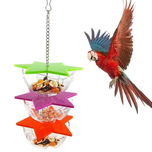 Bird Bite Toys Parrot Foraging Feeder | Acrylic Hanging Treat Toy