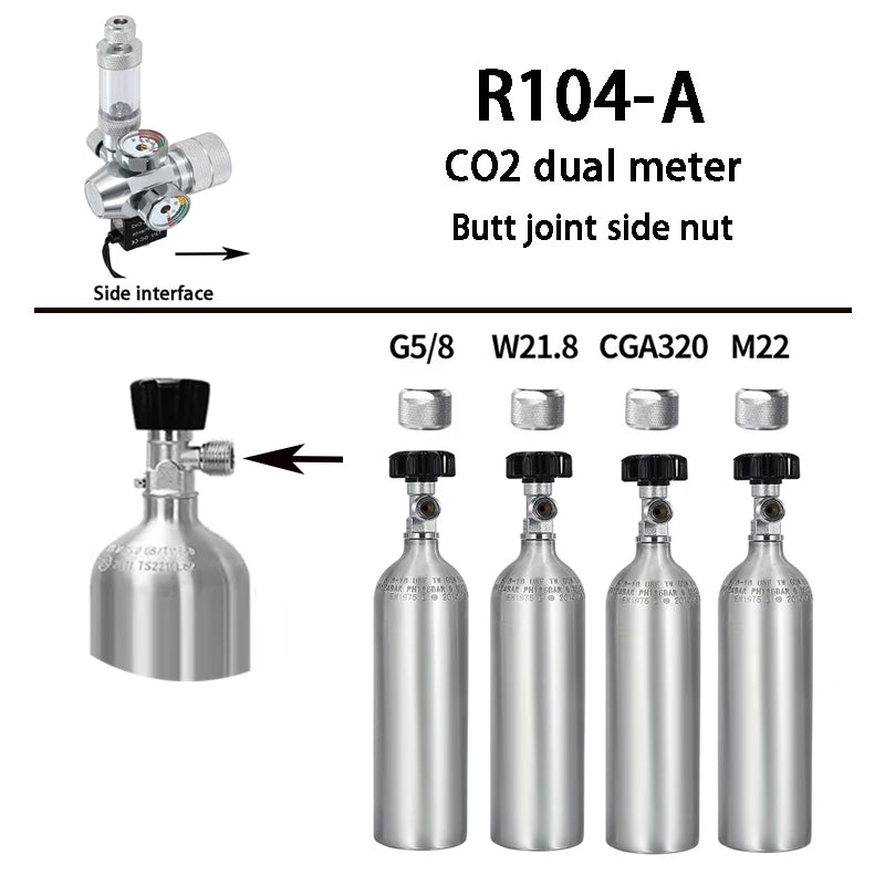 ZRDR 2024 Aquarium CO2 Regulator Kit w/ Solenoid & Counter