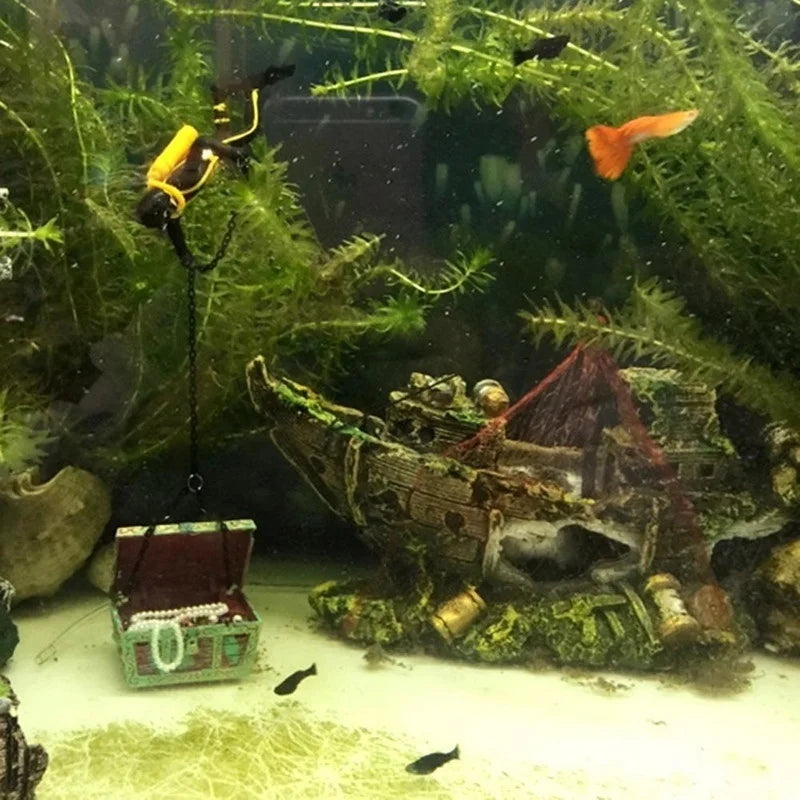 Pirate Ship Wreck Aquarium Decor | Resin Fish Tank Ornament Canada