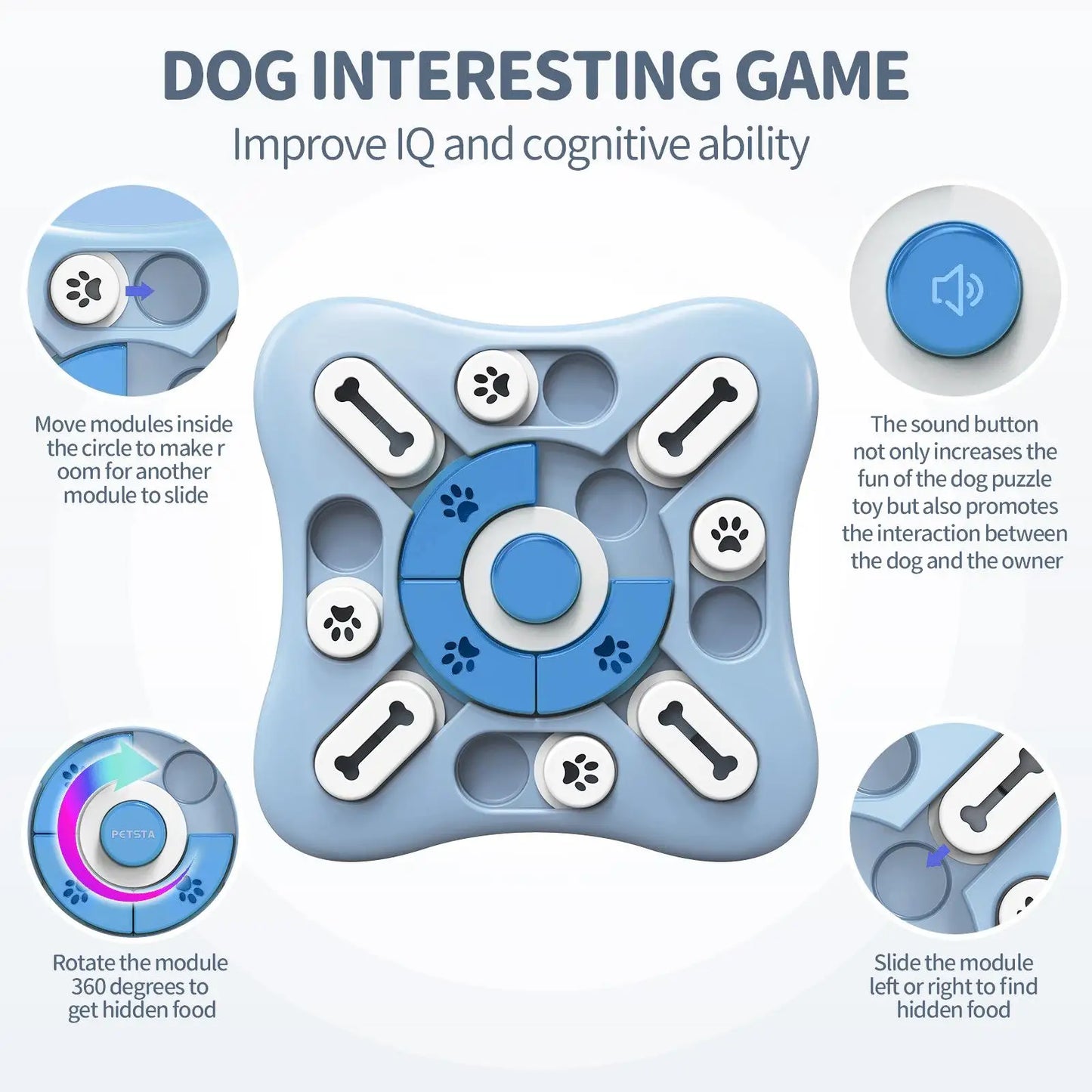 Dog IQ Slow Feeder Toy - Interactive Puzzle Food Dispenser