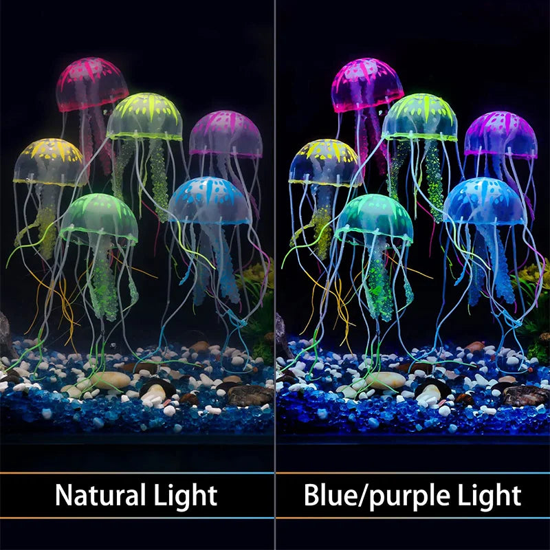Luminous Artificial Jellyfish Aquarium Decor - Fish Tank Ornament