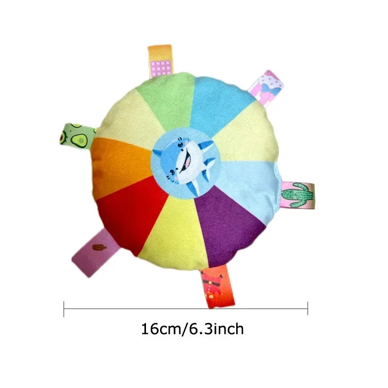 Rainbow Plush Flying Disc Dog Toy Interactive Chew & Fun