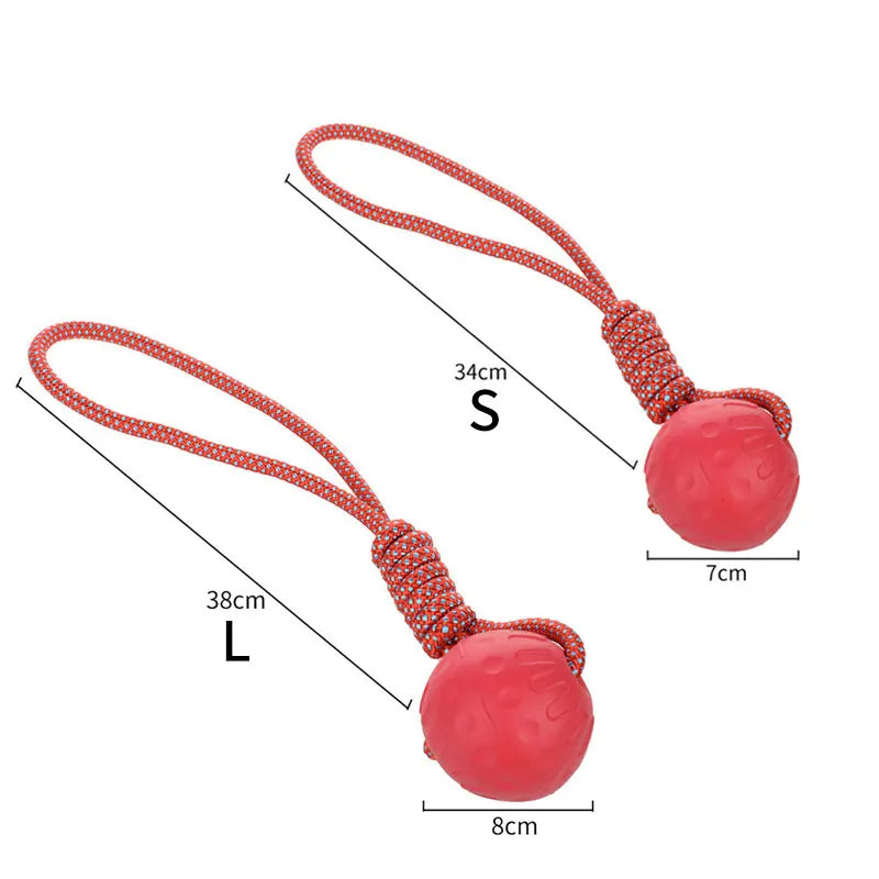 HOOPET Tough Red Rubber Dog Ball - Chew Proof S-XL