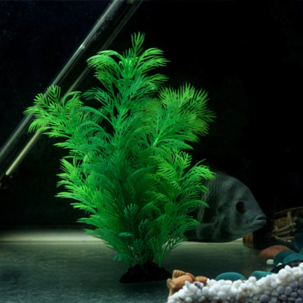 Green Artificial Plastic Aquarium Plant Decor - Fish Tank Ornament