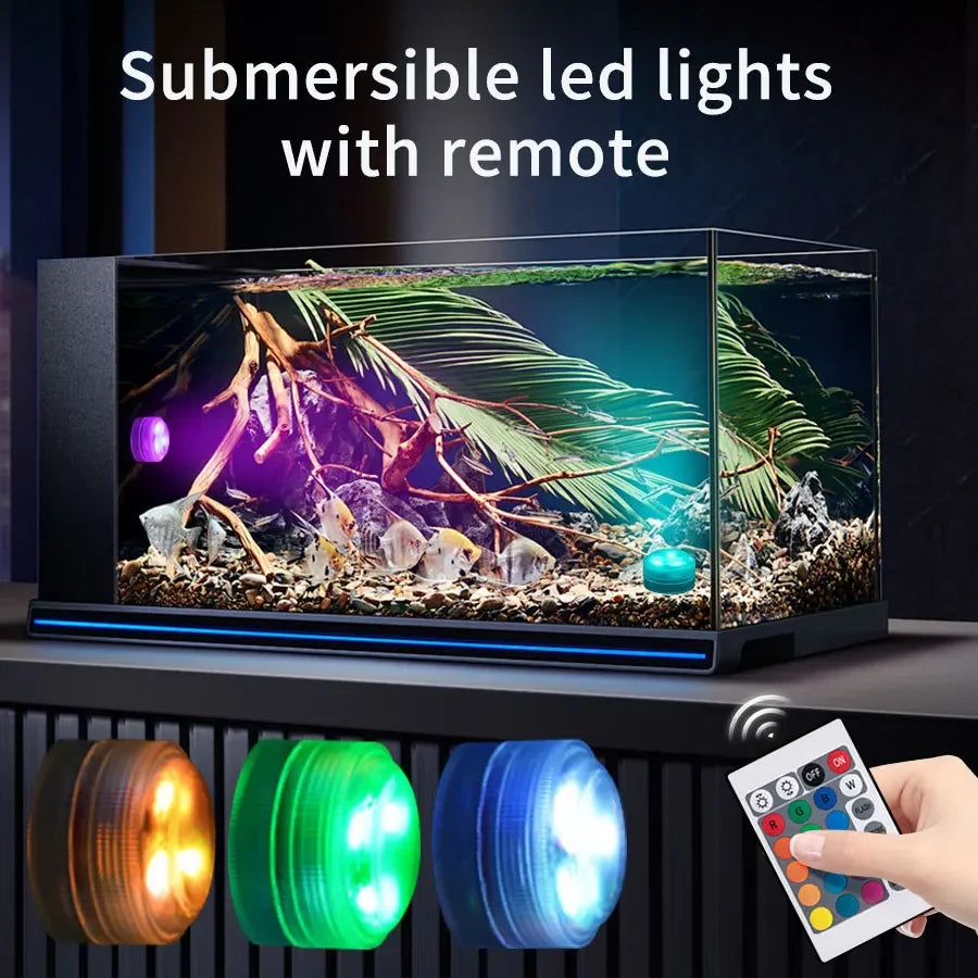 IP68 RGB LED Submersible Light - Remote Control for Aquarium, Pool