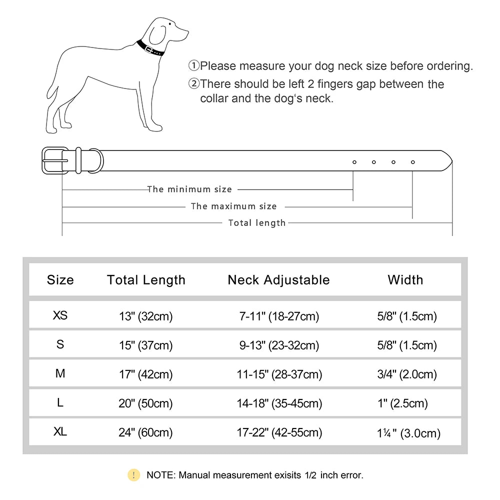 Personalized PU Leather Dog Collar with Engraved Nameplate