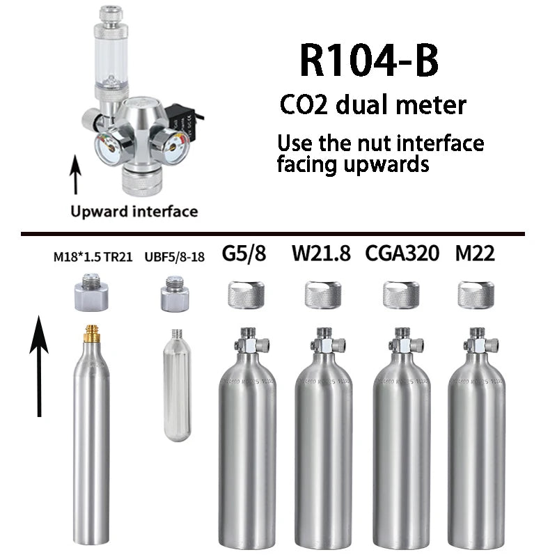 ZRDR 2024 Aquarium CO2 Regulator Kit w/ Solenoid & Counter