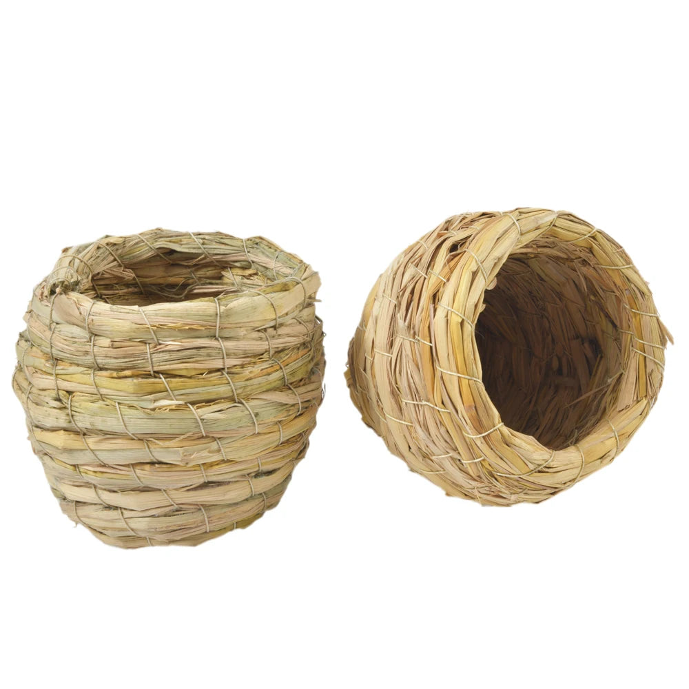 Natural Handmade Straw Bird Nest – Cozy Retreat for Pet Birds