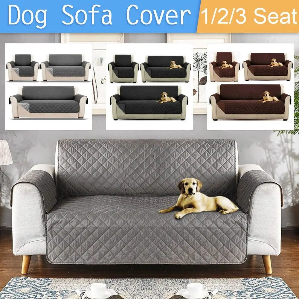 Waterproof Quilted Sofa Cover | Pet & Kid Couch Protector Slipcover