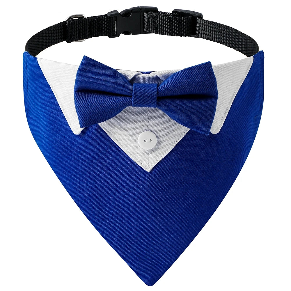 Tuxedo Dog Bow Tie Collar Bandana – Formal Pet Attire for Canada