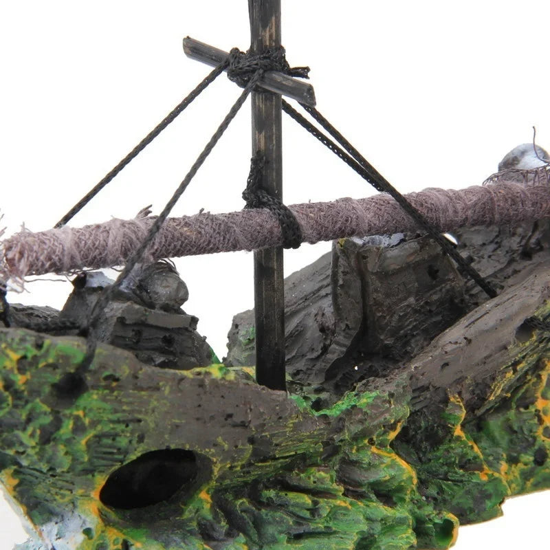 Pirate Ship Wreck Aquarium Decor | Resin Fish Tank Ornament Canada