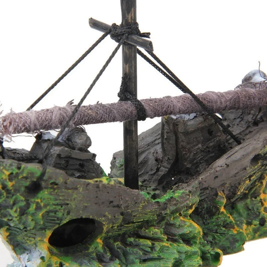 Pirate Ship Wreck Aquarium Decor | Resin Fish Tank Ornament Canada