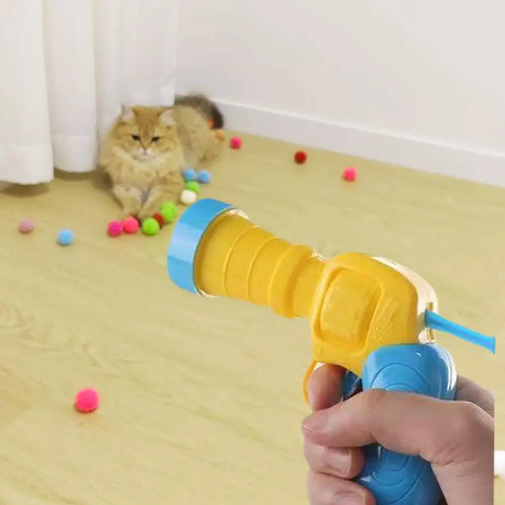 Silent Interactive Cat Toy Launcher & Plush Balls
