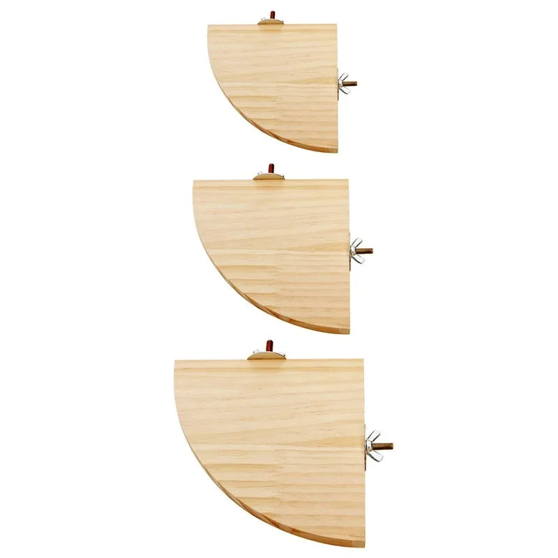 Natural Wood Bird Perch Stand - Cage Platform for Parrots