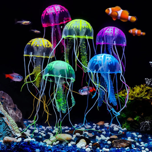 Luminous Artificial Jellyfish Aquarium Decor - Fish Tank Ornament