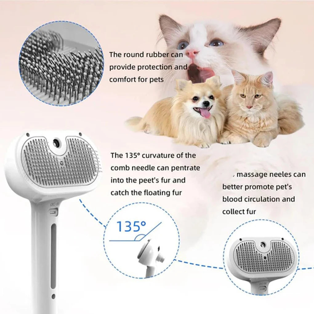 Steam Spray Cat & Dog Grooming Brush - Luxury Pet Care for Canada