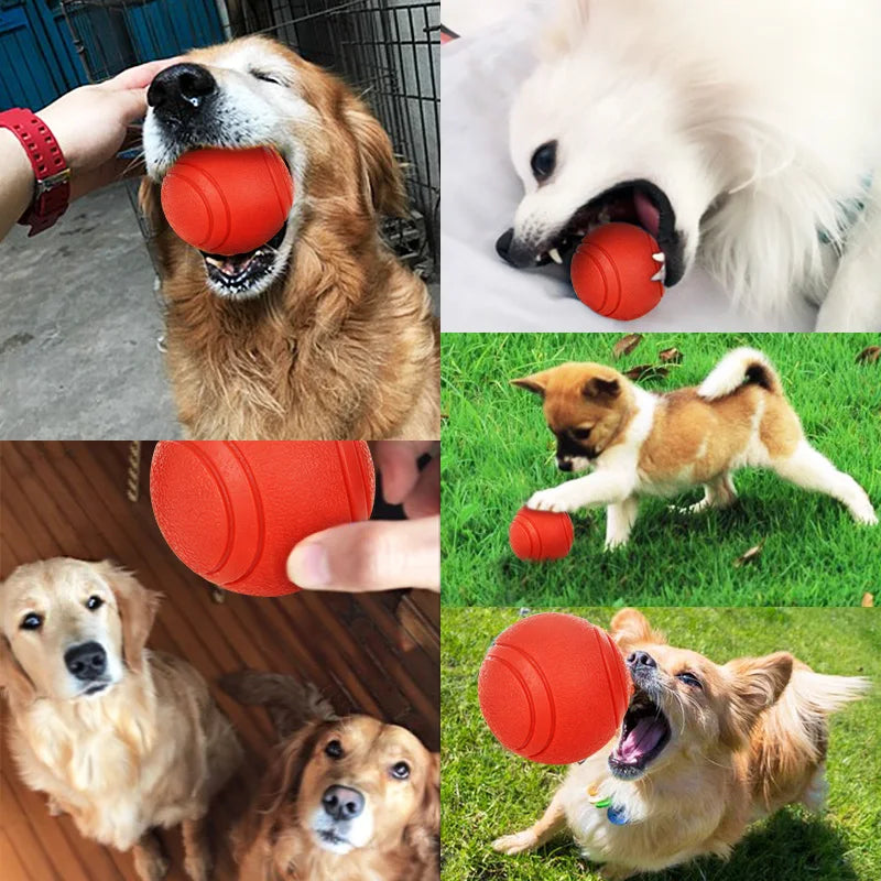 HOOPET Tough Red Rubber Dog Ball - Chew Proof S-XL