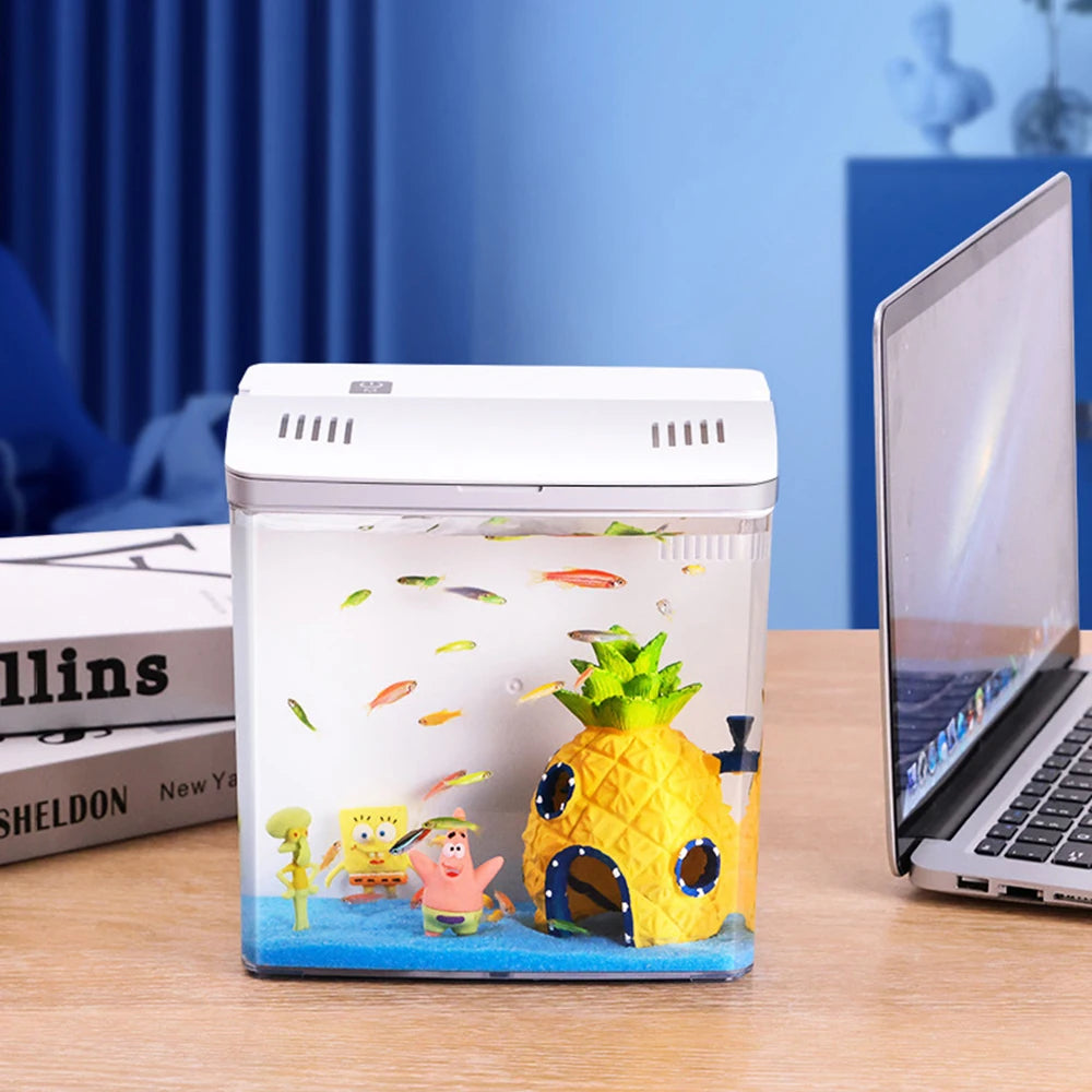 Silent Mini Desktop Betta Fish Tank with LED & Filter | Canada