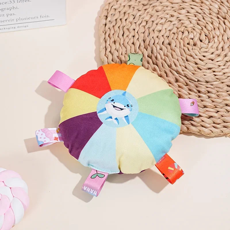 Rainbow Plush Flying Disc Dog Toy Interactive Chew & Fun