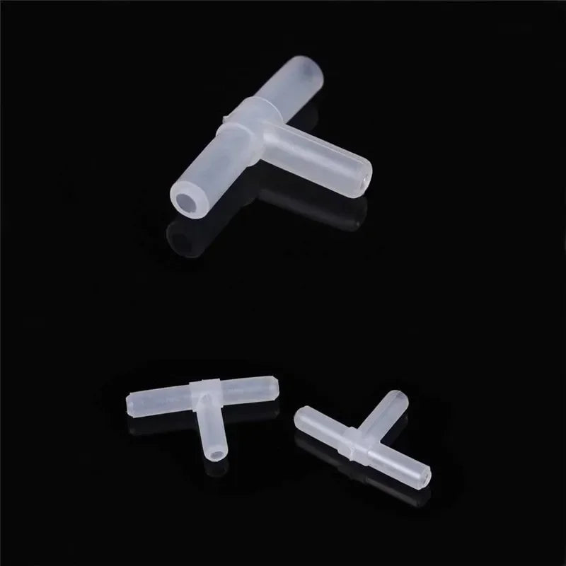 10-Pack 4mm Aquarium Air Pump T-Connectors - Fish Tank Tubing