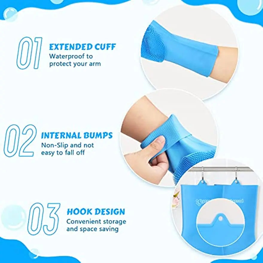 Pet Bathing Gloves: Silicone Scrubber & Hair Remover for Dogs, Cats