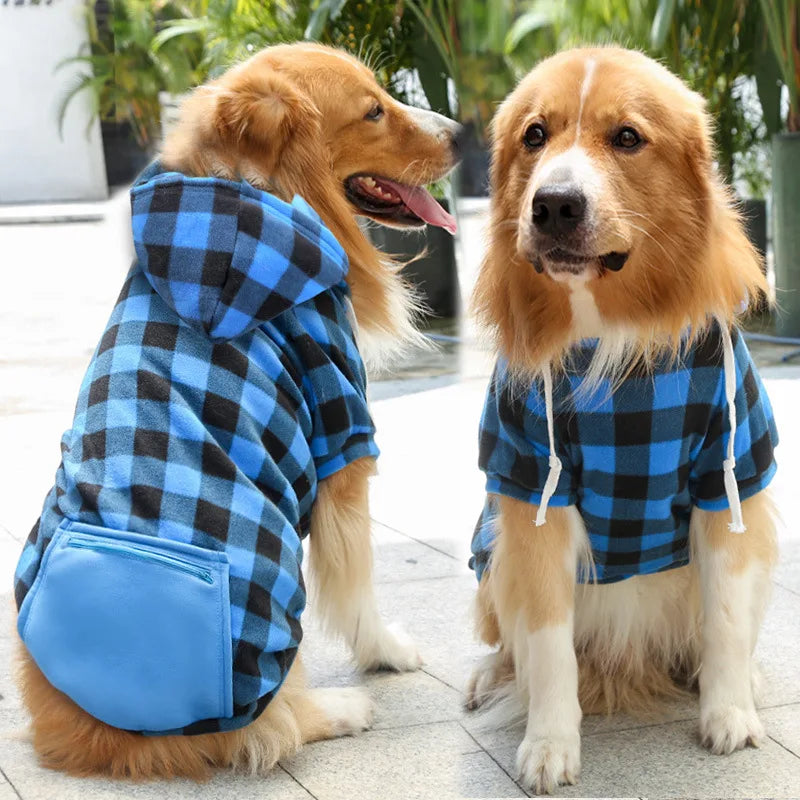 Plaid Reversible Dog Winter Coat - Warm Pet Jacket for Canadian Winters