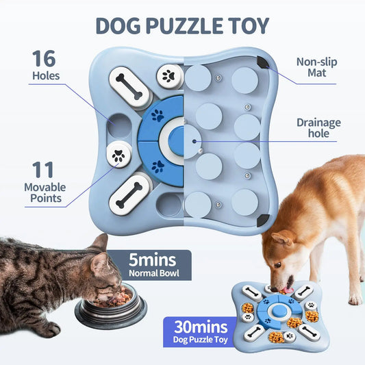 Dog IQ Slow Feeder Toy - Interactive Puzzle Food Dispenser