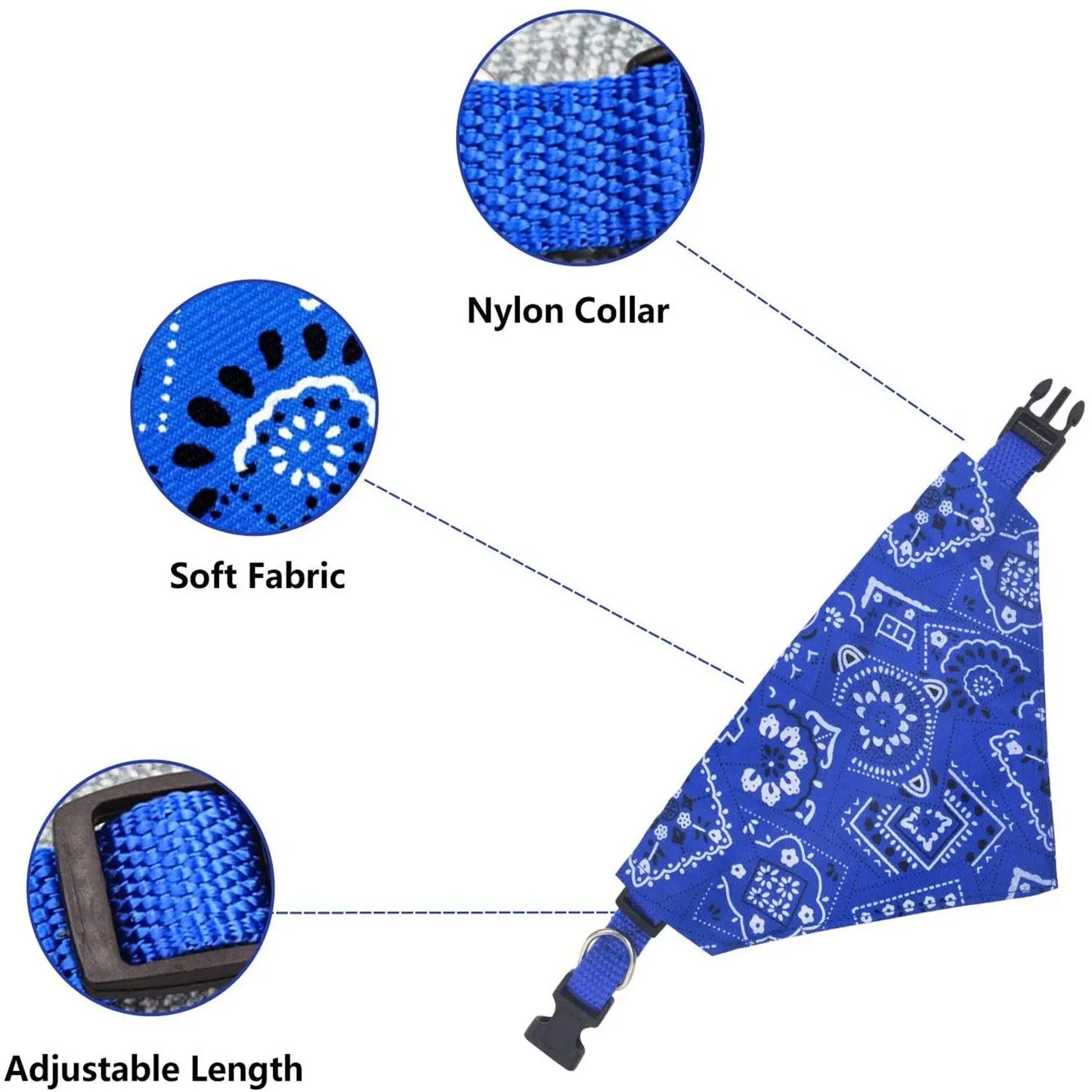 Adjustable Washable Pet Bandana Scarf for Dogs & Cats