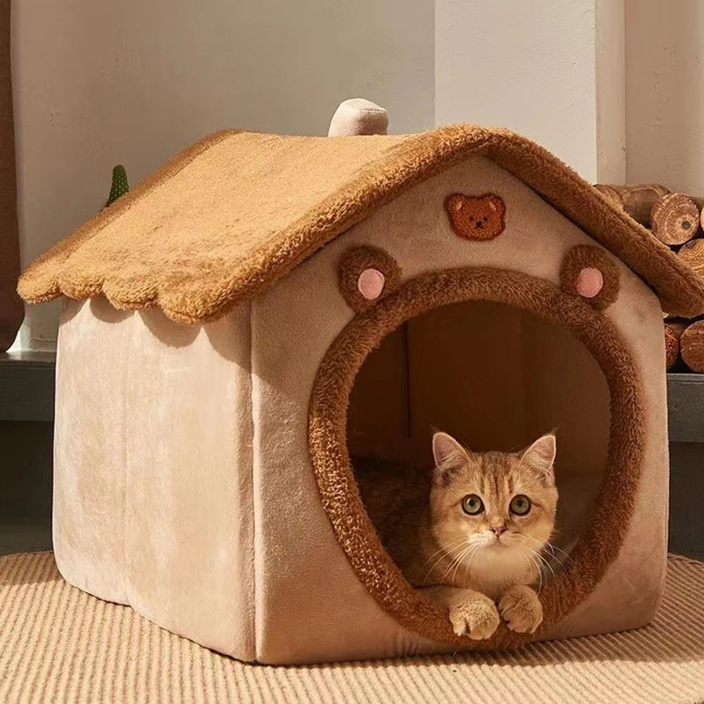 Cozy Four Season Pet Bed - Enclosed Teddy Bear Style (Canada)