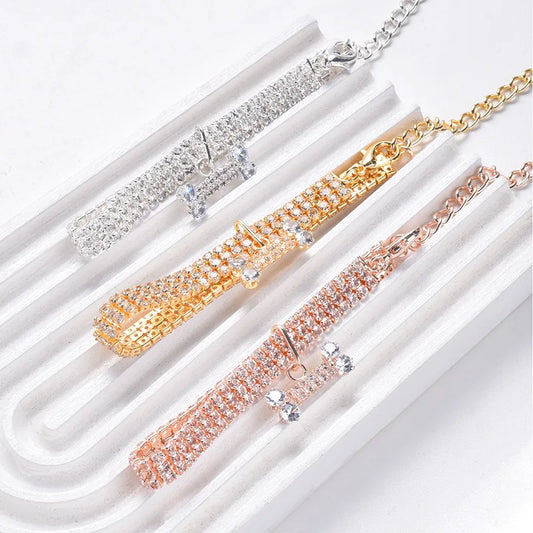 Sparkling Rhinestone Pet Collar for Dogs & Cats | Adjustable Luxury Necklace