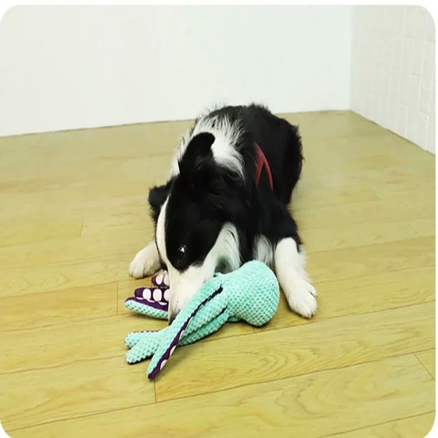 Interactive Plush Octopus Dog Toy - Sound & Durable Fun