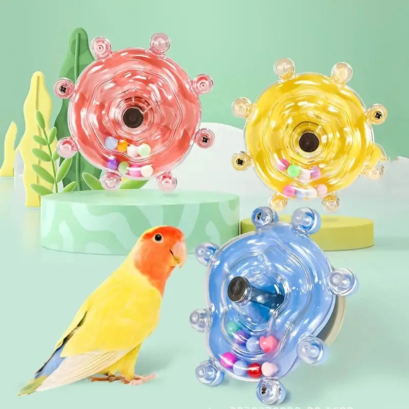 Parrot Interactive Rotating Treat Dispenser | Mental Stimulation Toy