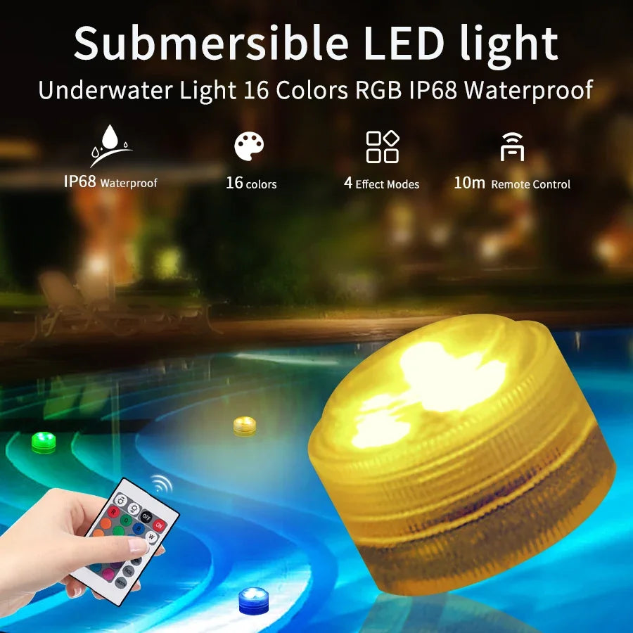 IP68 RGB LED Submersible Light - Remote Control for Aquarium, Pool