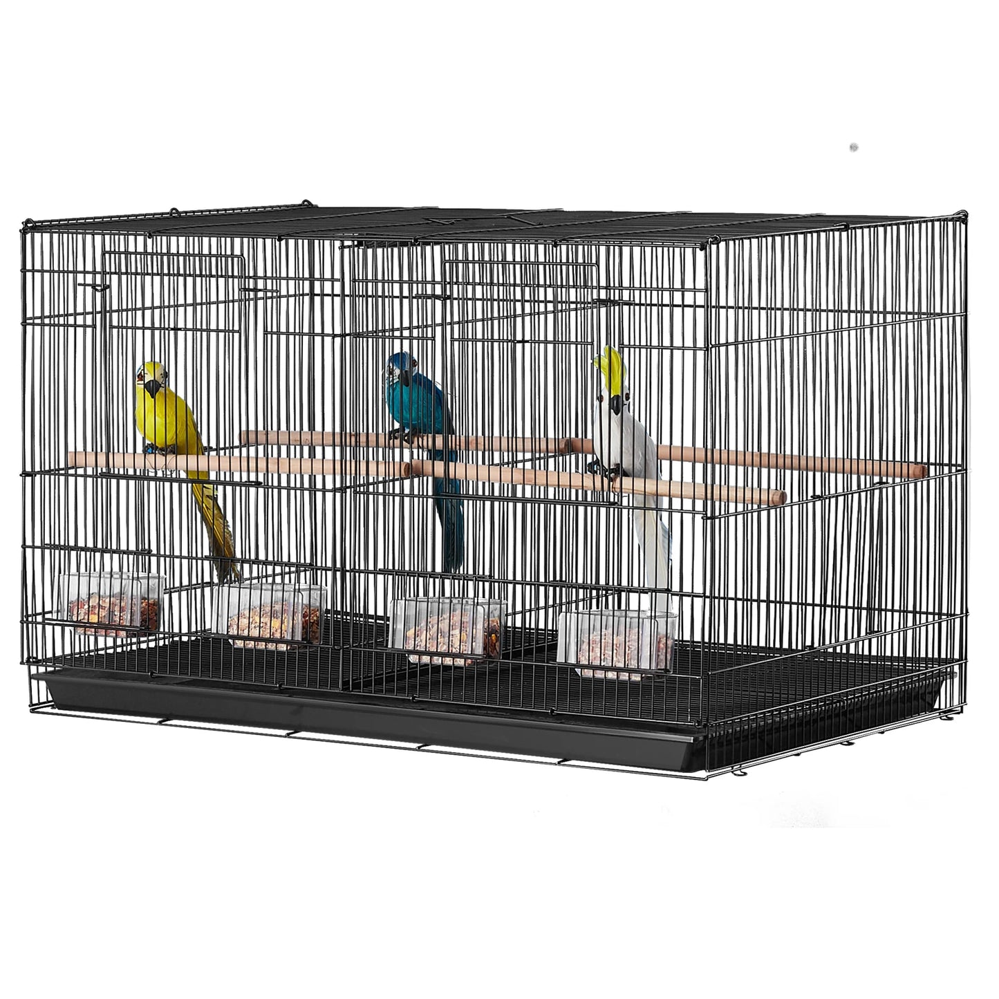 SucceBuy 30" Divided Stackable Bird Cage | Small Birds