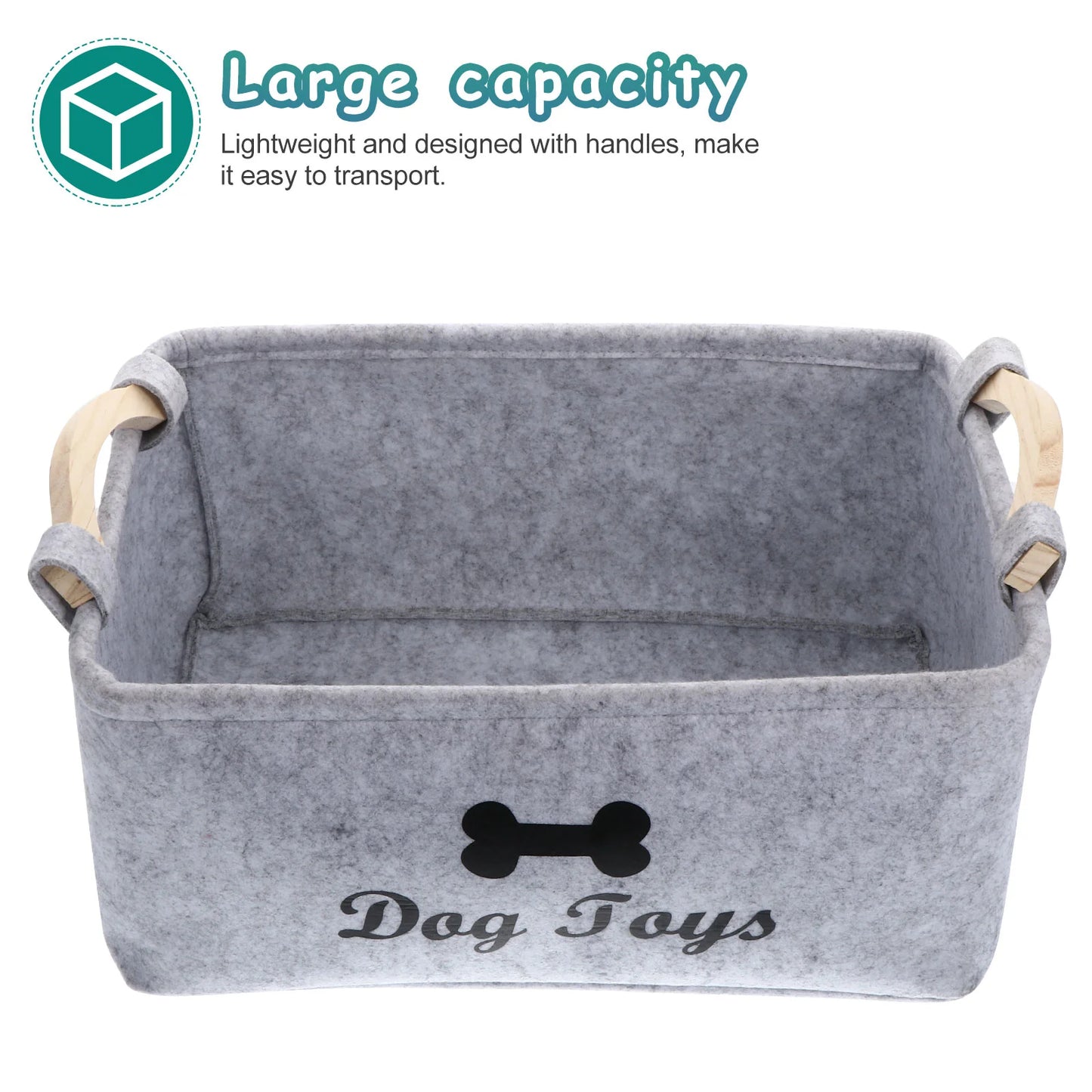 Felt Pet Toy Storage Basket Organizer Bin for Dogs